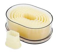 thermohauser 8300031466 Set de 7 Emporte-pièces Emporte-pièces Patisserie Biscuit en nylon avec cœur et ondulé Blanc Diamètre 4,5-12,3 cm