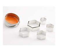 Thermohauser 8300031780 Set de 6 emporte-pièces en acier inoxydable avec manche hexagonal, bord lisse 4,5 à 9,5 cm - Emballé dans une boîte de rangement en tôle.