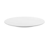 thermohauser Plateau à gâteau en mélamine blanche, rond, diamètre 30 x 2,5 cm, avec pied fixe, plastique