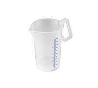 Thermohauser Verre doseur avec poignée fermée, 2000 ml, plastique PP, graduation bleue en litres et millilitres, 8300040087, transparent