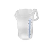 thermohauser Verre doseur avec poignée fermée, 3000 ml, plastique PP, graduation bleue en litres et millilitres, transparent