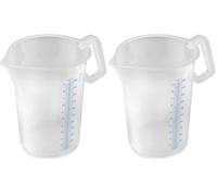 Thermohauser Verre doseur avec poignée fermée, 5000 ml, plastique PP, graduation bleue en litres et millilitres, transparent (Lot de 2)