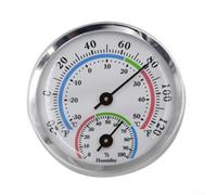 Thermohygromètre analogique pour mur ou placement avec construction en aluminium - Plage de lecture de -20 à 120 degrés Fahrenheit (argent)
