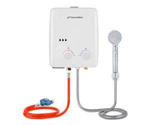 ThermoMate 5L Chauffe-eau à gaz instantané, Gaz Butane ou Propane, 50mbar | Portable Chauffe-eau instantané à gaz sans réservoir, 10 kW, pour camping, bateau, camping-car