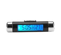Thermomètre 3 en 1 pour Véhicule, Moniteur de Température Intérieur avec Horloge Numérique, Clip-on Voiture et Camion, Rétroéclairage Bleu, Thermomètre de Tableau de Bord Compact