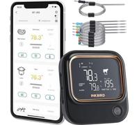 Thermomètre à barbecue Bluetooth et WLAN avec 4 sondes - Thermomètre à viande pour four et barbecue