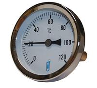 Thermomètre à cadran diamètre 80mm 0/120°C plongeur 40mm fourni avec doigt de gant laiton Réf 74A45402D
