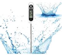 Thermomètre à eau numérique précis avec longue tige en acier inoxydable, arrêt automatique pour la cuisson, le lait et les liquides avec panneau LCD numérique instantané
