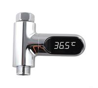Thermomètre à écran LED pour systèmes de douche alimenté par Flow Energy Pas besoin de remplacement de batterie 5-85 °C Plage F Écran numérique rotatif à 360° (deuxième génération)