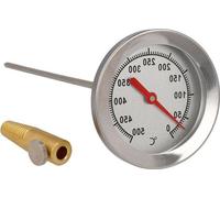 Thermomètre à encastrer, 500 °C, sonde en acier inoxydable de 30 cm pour poêle à bois et barbecue
