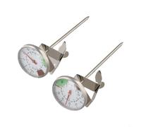 Thermomètre à mousse de café 30-210 °C pour barista | Corps en acier inoxydable, design à clipser, plage de 30 à 210 °C, verre résistant à la buée, facile à nettoyer