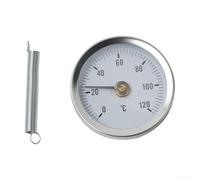 Thermomètre à pince sur tuyau 0 à 120 degrés C avec ressort pour systèmes de chauffage en acier galvanisé pour jauge à cadran 63 mm