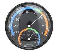 Thermomètre à Pointeur Rond Intérieur Extérieur Domestique, Hygromètre, Compteur de Température et d'humidité, Moniteur de Température et d'humidité Domestique (TH101 noir)