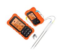 Thermomètre à rôtir numérique avec 2 sondes | Plage de mesure de la température -20 ~ 300 °C, 5 niveaux de cuisson, affichage °C/°F, portée de 100 à 150 m, pour four
