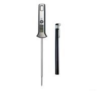 Thermomètre à sonde numérique professionnel, grand écran LCD pour nourriture, viande, eau, huile, lecture rapide, gaine en acier inoxydable pour cuisine, pâtisserie, barbecue, argent