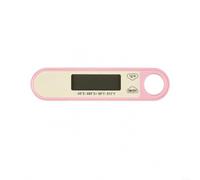 Thermomètre à sonde pliable en acier inoxydable pour une utilisation quotidienne en cuisine, y compris rôtir, griller, cuire et fermentation (rose)