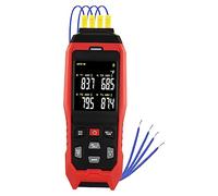 Thermomètre à thermocouple 4 canaux, enregistreur de données, thermomètre portable de type K avec enregistrement de température de 5000 groupes, mesure -328 ~ 1 371,7 °C, alarme sonore et visible