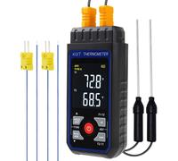 Thermomètre à thermocouple à deux canaux, compatible avec les thermocouples de type K, et équipé de 4 sondes de type K