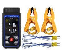 Thermomètre à thermocouple numérique - Double canal - 2 sondes - Alarme - -200 à 1372 °C