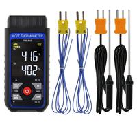 Thermomètre à thermocouple numérique - Type K/J/T - Double canal - Alarme - 4 thermocouples de type K