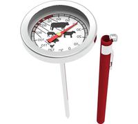 Thermomètre à viande 0-120 °C, thermomètre de cuisson en acier inoxydable pour four, barbecue et grill, avec étui