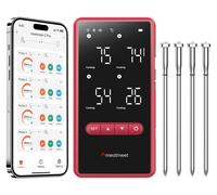 Thermomètre à viande avec 4 sondes, 6 capteurs, LED, indice de protection IP69