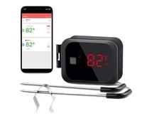 Thermomètre à viande Bluetooth, double échantillon, alarme de température, Comme illustré