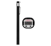 Thermomètre à Viande Électronique Cuisine, Sonde Précise, Noir | ABS et Acier Inoxydable, Lecture Haute Température, avec Couvercle, pour Viande et Volaille