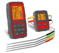Thermomètre à viande intelligent, numérique et sans fil, avec deux sondes Thermomètre alimentaire magnétique à lecture instantanée, contrôlable via une application et doté d'une alarme de minuterie, p