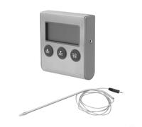 Thermomètre à viande numérique avec minuteur et sonde pour cuisson au barbecue - Lecture rapide des aliments pour jauge de température 0-250 C