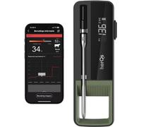 Thermomètre à viande numérique Bluetooth avec application et alarme de température jusqu'à 300°C - Idéal pour le barbecue, le gril et le four