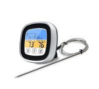 Thermomètre à viande numérique, grand écran LCD numérique cuisson aliments viande fumoir four cuisine barbecue gril thermomètre lecture instantanée sonde filaire(Le noir)