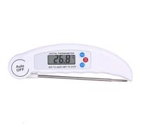 Thermomètre à Viande Numérique Pliable pour Barbecue Cuisine | Lecture Facile, Mesure Précise, Large Plage Thermique, Sonde Rabattable, Plastique et Acier Inoxydable, Blanc