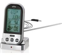 Thermomètre à viande numérique professionnel en acier inoxydable argenté