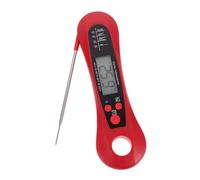 Thermomètre à Viande pour Barbecue, Numérique Cuisine Pliable Rouge | Affichage Clair, Sonde Rabattable, Lecture Précise, pour Pique-niques et Camping, Boîtier ABS Acier Inoxydable