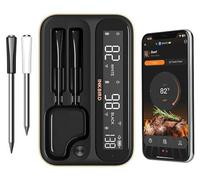 Thermomètre à viande sans fil, 2 sondes, thermomètre pour barbecue avec Bluetooth | Wi-Fi 5G et 2.4G, étanche IP67, précision de ±1°C, thermomètre pour viandes, thermomètre pour four, thermomètre pour