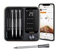 Thermomètre à viande sans fil, 4 sondes, connectivité WiFi et Bluetooth, Thermomètre à viande sans fil, sondes, application pour smartphone