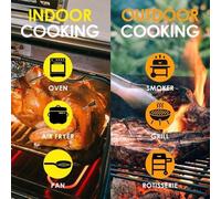 Thermomètre à viande sans fil avec Bluetooth 5.3, portée de 100 m, contrôle par application, indice de protection IPX7, convient pour le barbecue, le fumoir, le tournebroche et la friteuse à air chaud