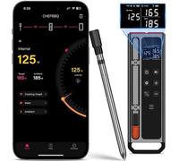 Thermomètre à viande sans fil avec Bluetooth - portée de 150 m et écran LCD pour le barbecue et la cuisine