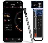 Thermomètre à viande sans fil avec Bluetooth - Portée de 150 mètres et écran LCD pour le barbecue et la cuisine