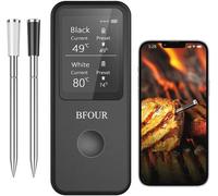 Thermomètre à viande sans fil Bluetooth avec écran 2,4 pouces, étanche
