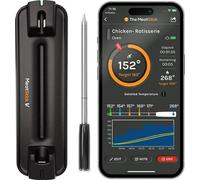 Thermomètre à viande sans fil Bluetooth - Résistant à la chaleur jusqu'à 1200 °F, portée illimitée, précision de 0,4 °F pour le barbecue, le four, le fumoir et la friteuse à air chaud