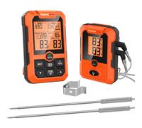 Thermomètre à viande sans fil numérique à double sonde, portée 500 pieds, pour barbecue, fumoir, four, cuisine, ThermoPro TP810W LCD Alarme