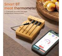 Thermomètre à viande,Thermomètre alimentaire,Thermomètre à viande sans fil,Thermomètre barbecue,Thermomètre à viande Bluetooth