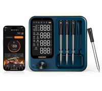Thermomètre à viande - Thermomètre de cuisine - Contrôle de la température - Cuisson parfaite - Wi-Fi et Bluetooth - 4 sondes - Couleur : vert