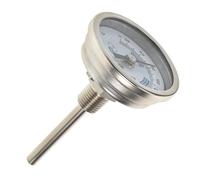 Thermomètre à Vin Bimétallique Axial en Acier Inoxydable pour Cuve | Affichage Lisible, Mesures Fiables, Précision Constante, Finition Argentée, Brassage Domestique ou Professionnel