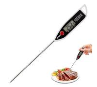Thermomètre Alimentaire avec Sonde Longue, Thermomètre de Cuisson Étanche, Thermomètre de Cuisine Numérique Lisible Immédiatement, -50°C à +300°C Thermomètre à Viande pour BBQ Viande Thé Eau (Blanc)