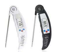 Thermomètre alimentaire numérique à lecture instantanée, thermomètre de cuisson super rapide avec sonde pliable, fonction d'étalonnage, convient pour la viande, le lait, les bonbons, le grill, le fumo