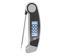 Thermomètre alimentaire numérique avec sonde pliable à 180 °, pour une lecture instantanée - Thermomètre à viande pour griller, pâtisserie, pointe en acier inoxydable (gris)