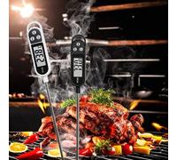 Thermomètre alimentaire numérique TP300 avec sonde en acier inoxydable et grand écran LCD - Thermomètre à viande facile à lire pour la cuisson, le grillage, le four, la cuisson à basse température - T